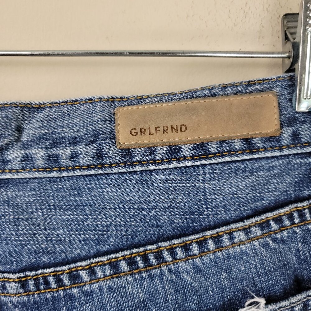 GRLFRND Helena High Rise Straight Jeans Womens Size 28 Distressed Blue Denim - Picture 8 of 13
